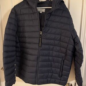 Michael Kors Men's Dark Blue Hooded Puffer Jacket XL super soft